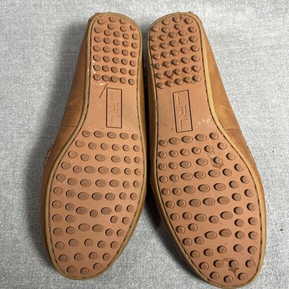 Lauren Ralph Lauren Briley Leather Loafers Size 8.5 B Brown Moccasin Slip-On - Picture 3 of 7